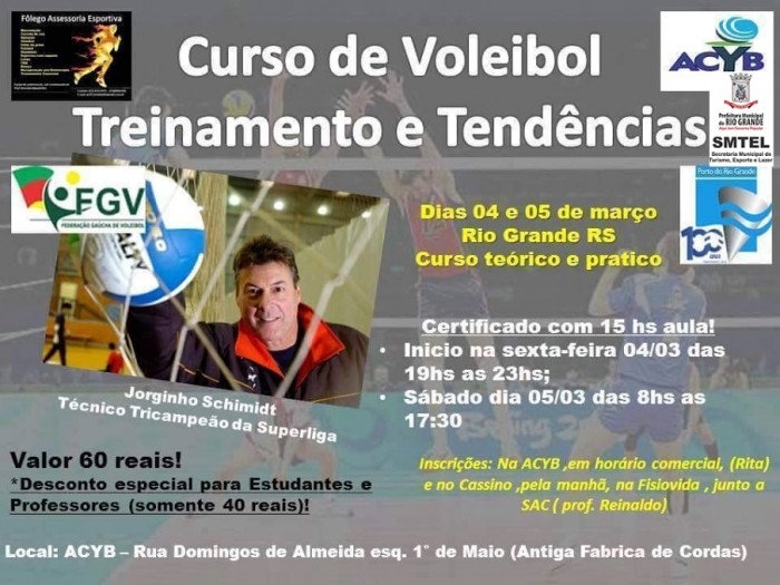 Jorginho Schmidt ministra curso de voleibol em RG