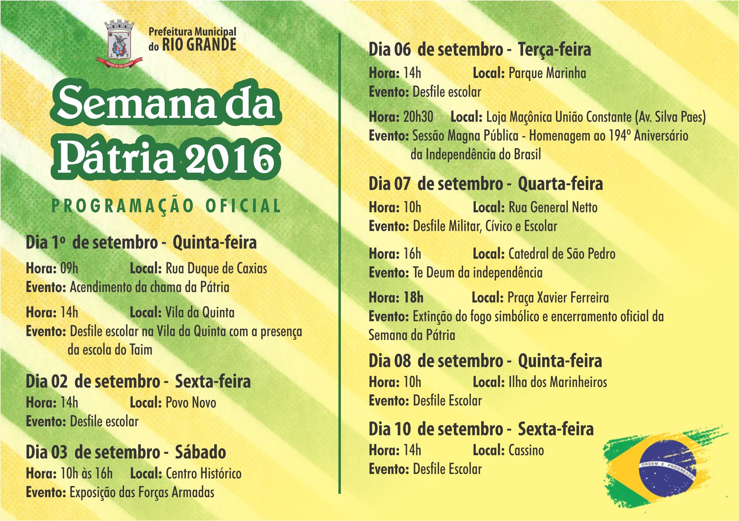 Confira a programação da Semana da Pátria