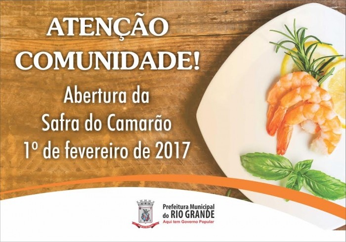 Abertura oficial da Safra de Camarão será realizada no dia 1º