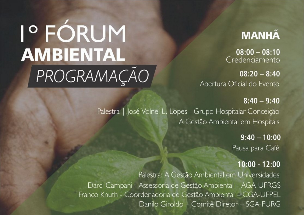 Inscrições ainda estão abertas para 1º Fórum Ambiental