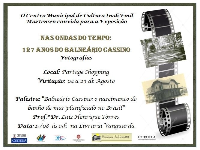 Exposição sobre centenário do balneário Cassino acontece no Partage