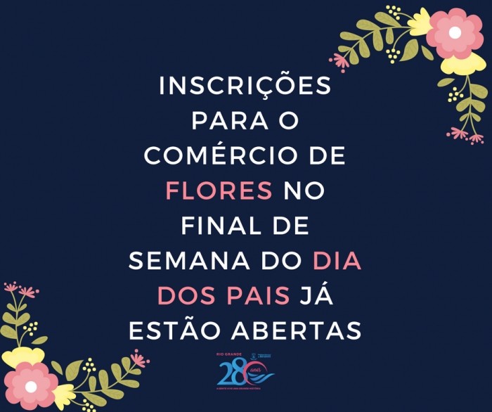 Abertas inscrições para o comércio de flores no final de semana do Dia dos Pais