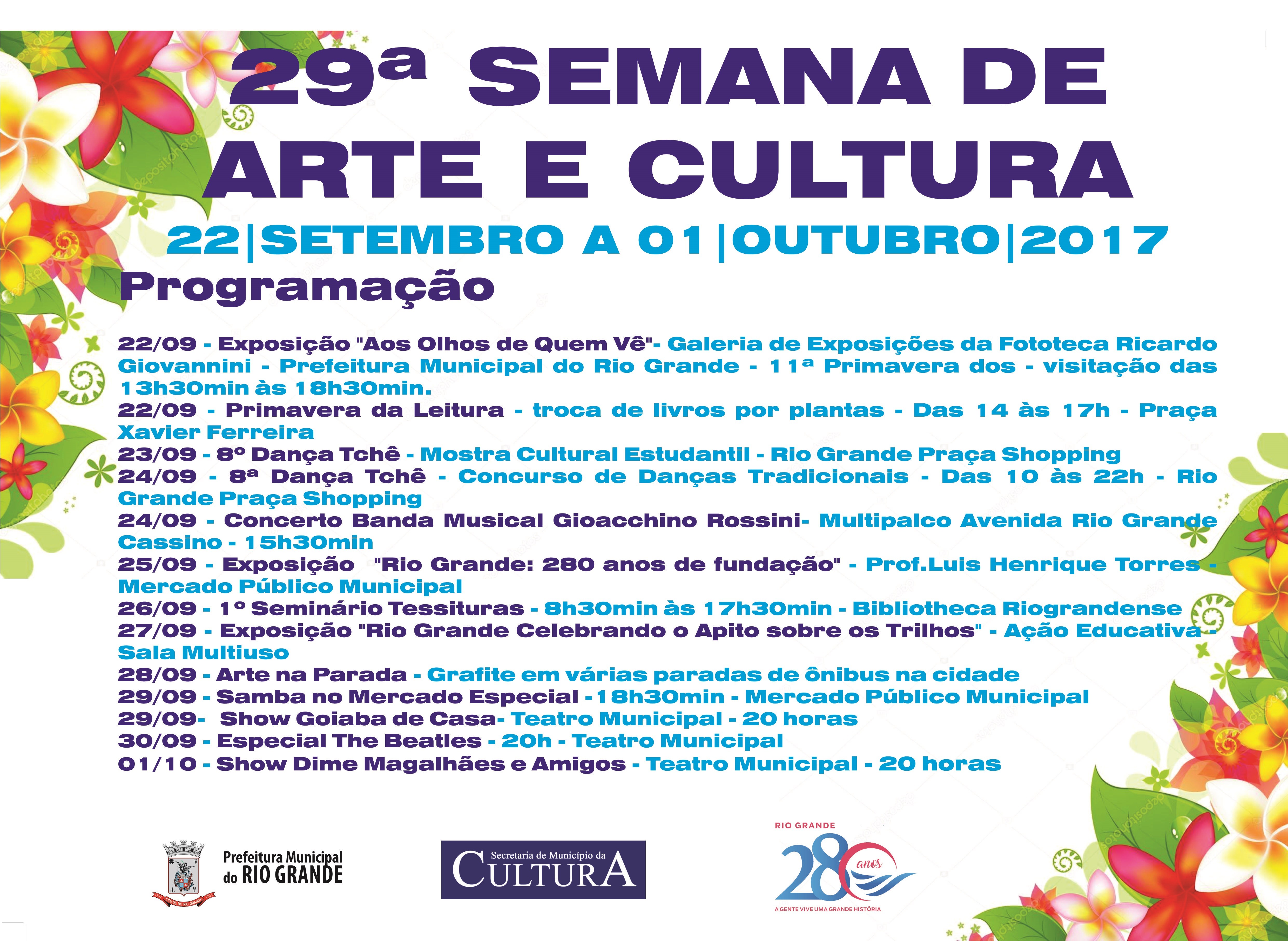 29ª Semana de Arte e Cultura inicia nesta sexta-feira