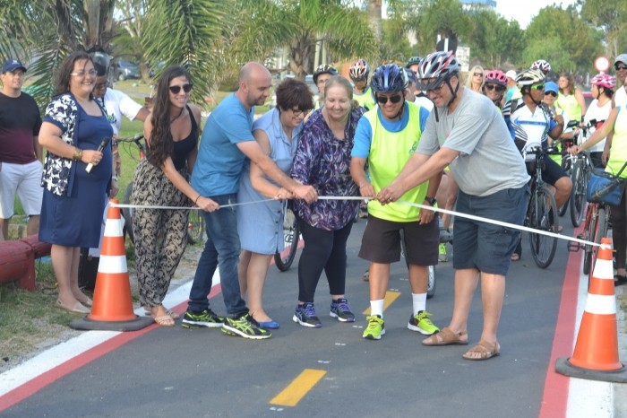 Ciclovia é inaugurada no balneário Cassino