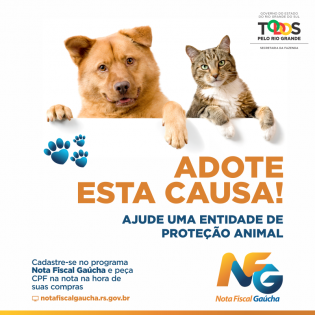 Secretaria de Desenvolvimento Social cadastra ONGs de proteção animal para o Nota Fiscal Gaúcha