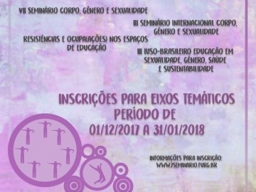 Abertas inscrições para eixos temáticos do VII Seminário Corpo, Gênero e Sexualidade