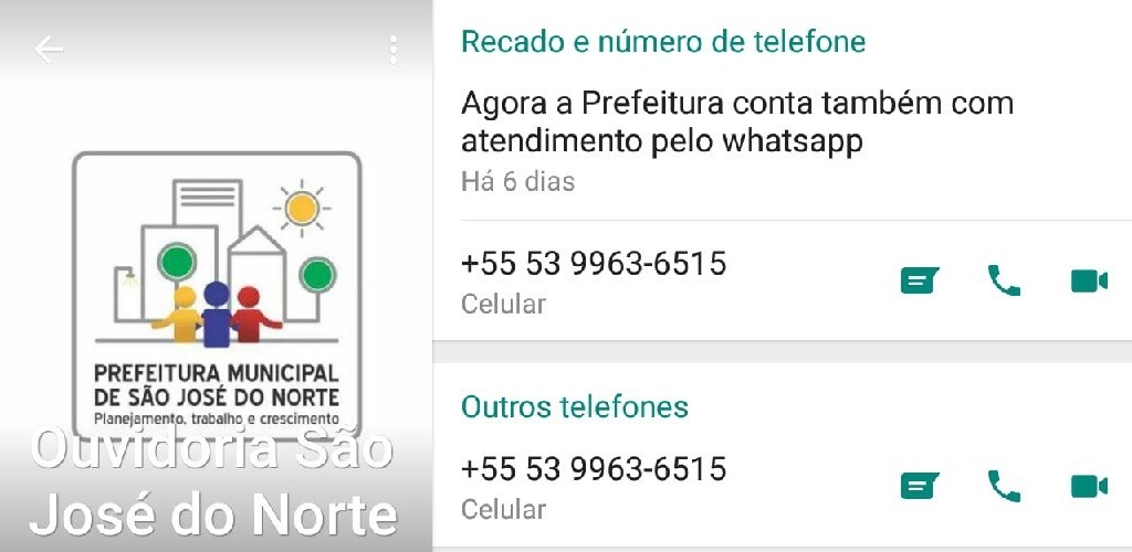 Contatos com a Ouvidoria de SJN podem ser feitos pelo WhatsApp