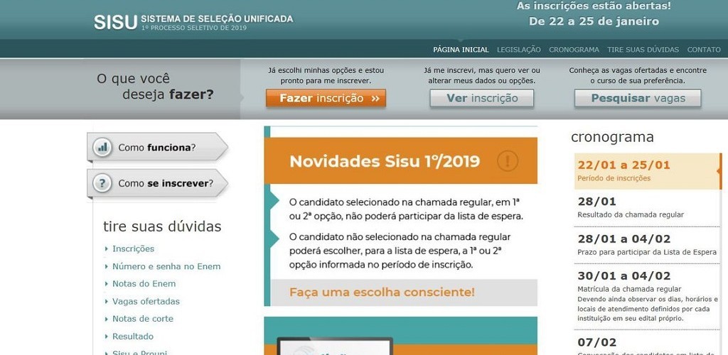 MEC divulga hoje os resultados do Sisu