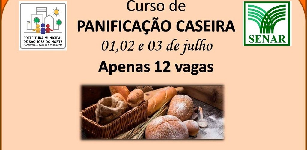 Curso de panificação caseira é oportunidade para aumentar a renda