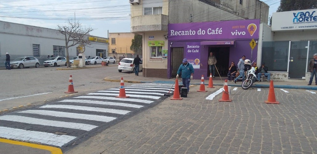 Executivo nortense realiza reforço da sinalização de trânsito horizontal