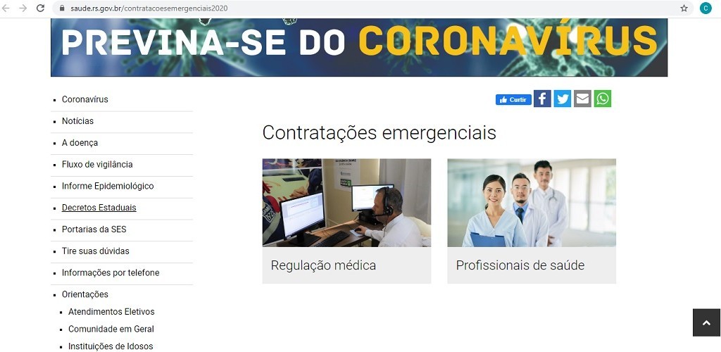 Abertas as inscrições para a contratação emergencial de profissionais da saúde