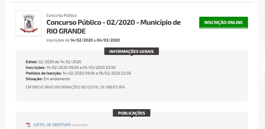 Prefeitura de RG abre concurso com vagas para 36 áreas