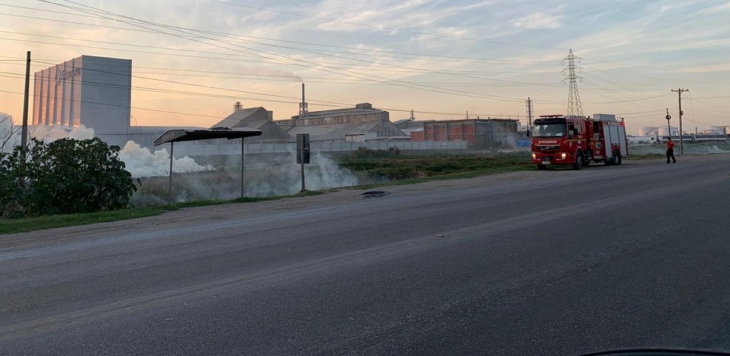 Bombeiros atendem incêndio  às margens da BR-392 