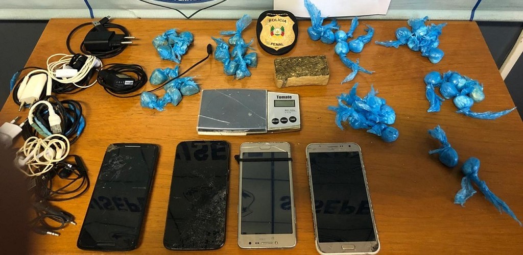 Agentes Penitenciários apreendem drogas e aparelhos celulares na PERG
