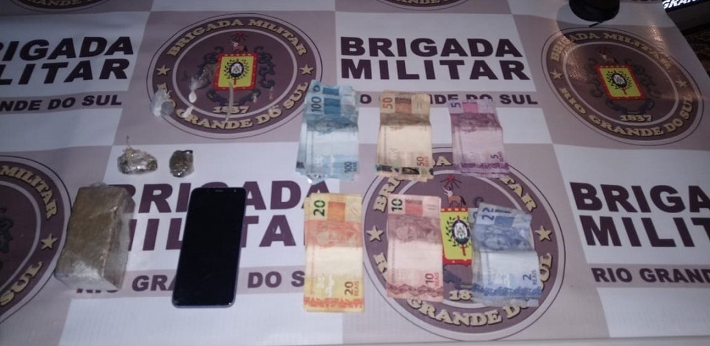 Brigada Militar prende trio por tráfico de drogas