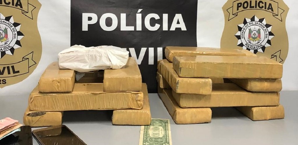 Polícia Civil prende três pessoas e apreende 10kg de maconha na BR-392