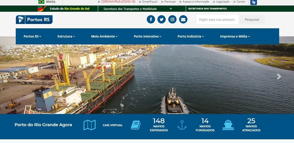 Após o redesign da marca, Portos RS lança novo site
