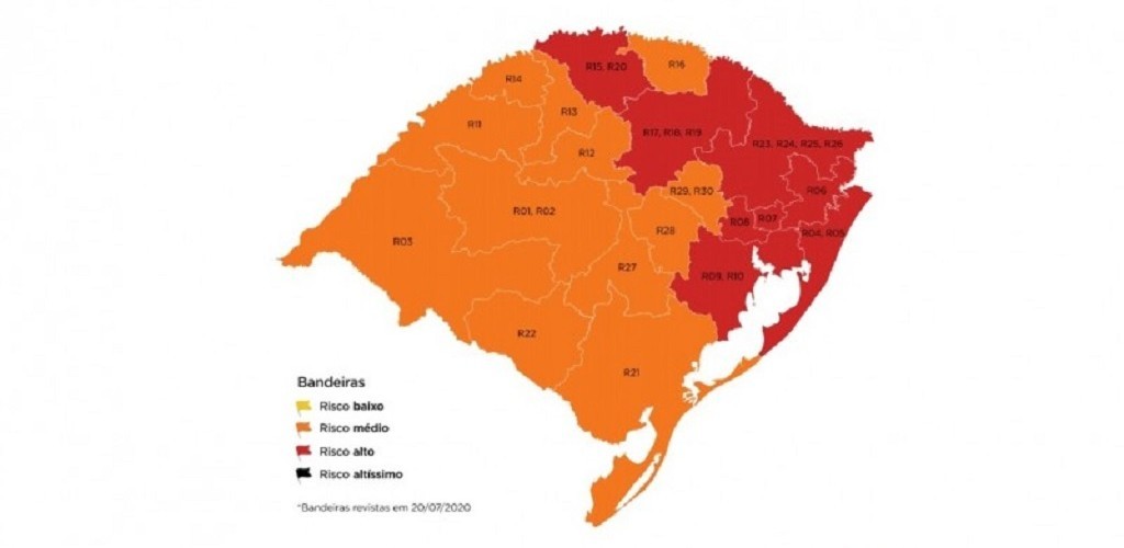 Mapa definitivo da 11ª rodada do Distanciamento Controlado tem oito regiões em vermelho