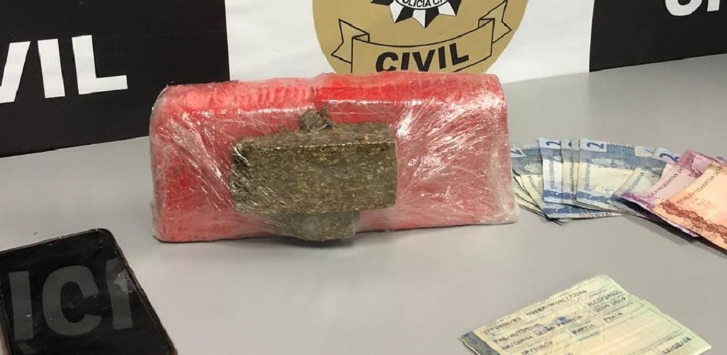 Polícia Civil prende casal com 1kg de maconha no Cassino