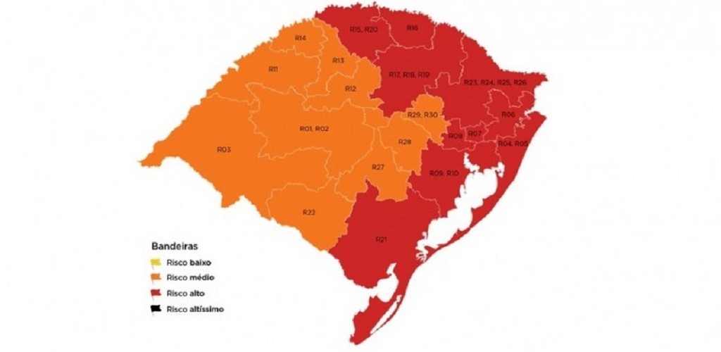 Rio Grande fica em vermelho no mapa preliminar da 9ª rodada do Distanciamento Controlado