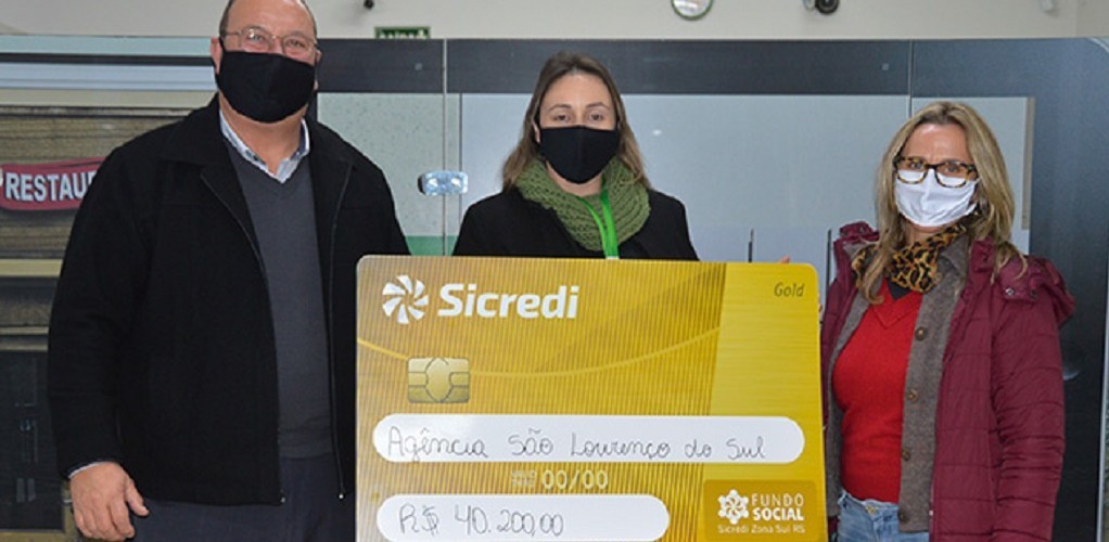São Lourenço do Sul recebe doação de 40,2 mil do Sicredi