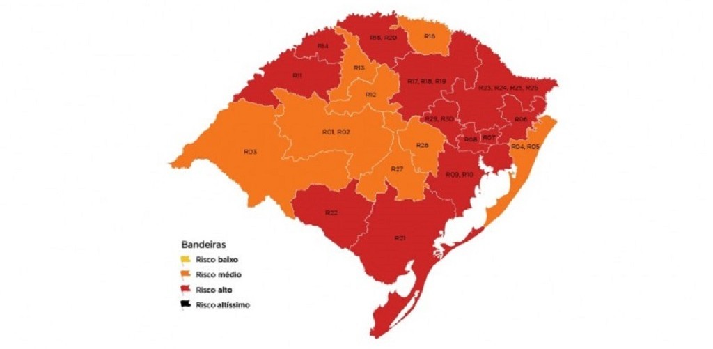 Região de Rio Grande tem bandeira vermelha no mapa preliminar do Distanciamento Controlado