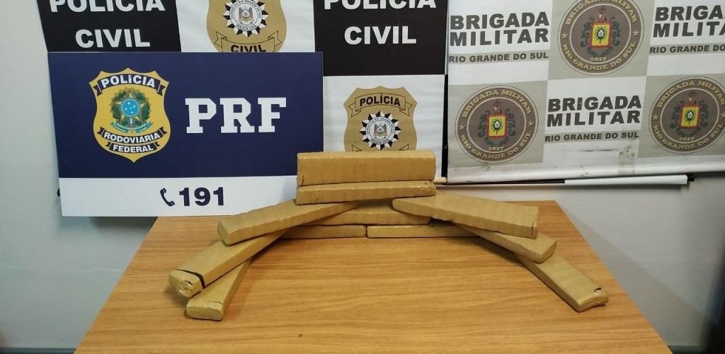 PC, PRF e BM prendem traficante e apreendem 10 quilos de maconha em Pelotas