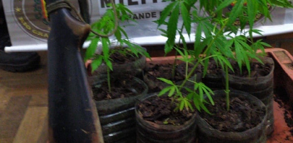 BM prende homem por posse irregular de arma de fogo e entorpecente em Santa Vitória do Palmar