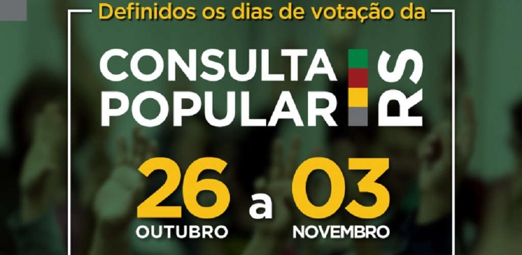 Votação da Consulta Popular será virtual e no final de outubro