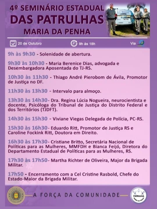BM realiza 4° Seminário Estadual das Patrulhas Maria da Penha