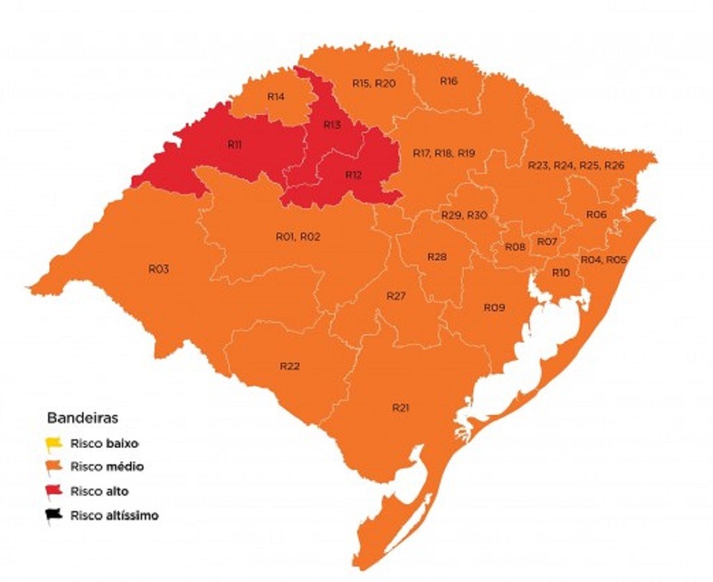 Região de Rio Grande permanece em bandeira laranja no mapa preliminar do Distanciamento Controlado