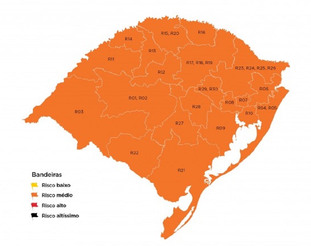 Mapa definitivo do Distanciamento Controlado volta a ficar todo laranja na 26ª rodada