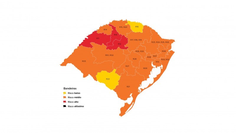 Mapa preliminar da 27ª rodada do Distanciamento Controlado tem três regiões classificadas em risco alto