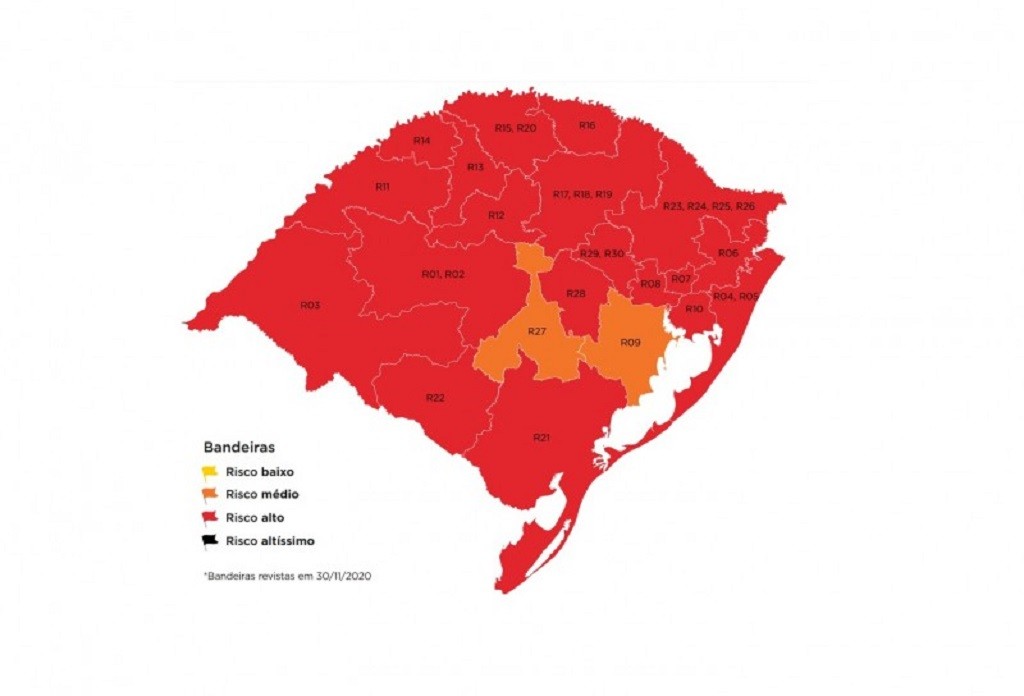 Com dois recursos aceitos, mapa definitivo do Distanciamento Controlado tem 19 regiões em vermelho