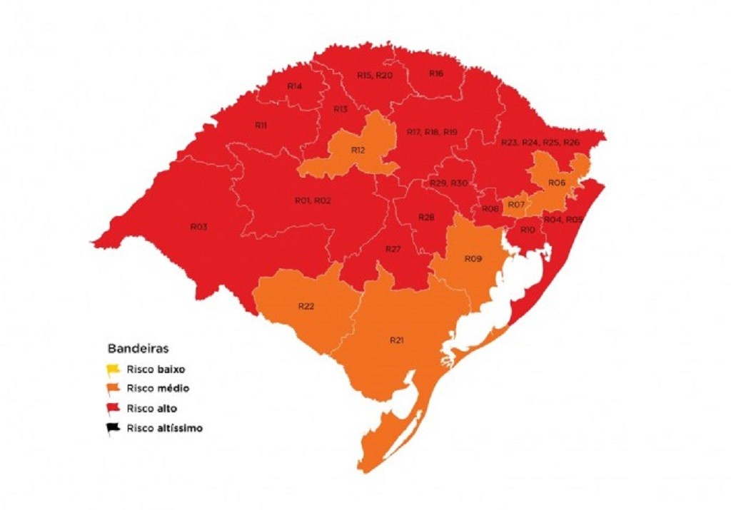 Último mapa definitivo do Distanciamento Controlado de 2020 confirma região de Rio Grande em bandeira laranja