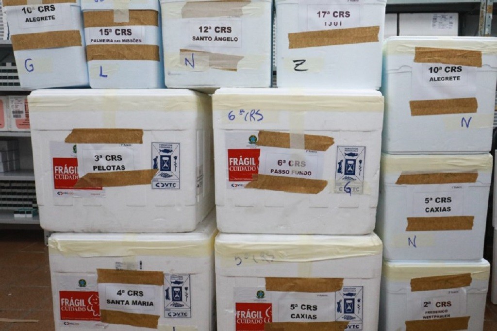 Covid 19: confira o número de doses da 5ª remessa distribuídas na Região Sul