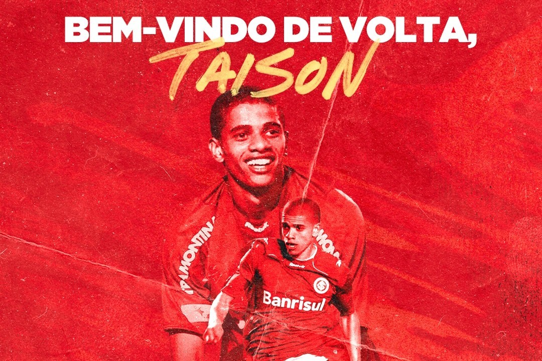 SC Internacional anuncia o retorno do pelotense Taison ao Beira-Rio
