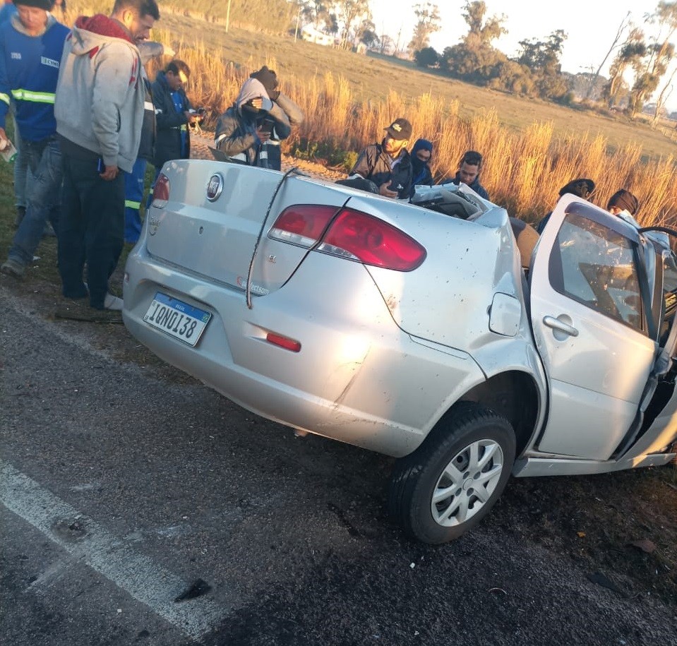 PRF atende acidente com três óbitos em Santa Vitória do Palmar