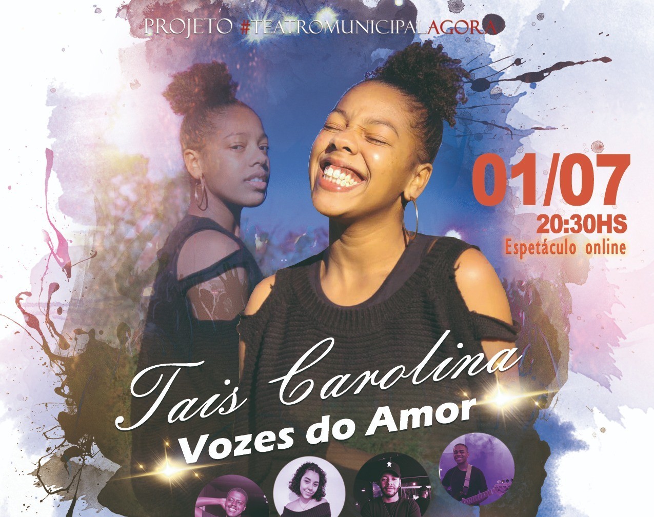 #TeatroMunicipalAgora: nesta quinta-feira (1º), Tais Carolina apresenta o espetáculo "Vozes do Amor"