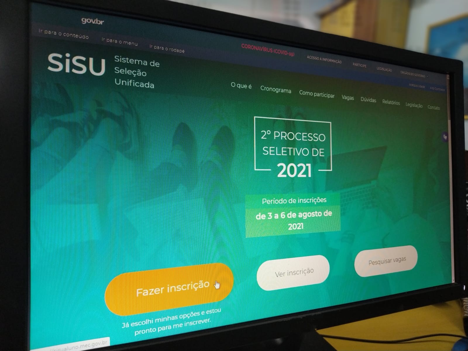 Prazo de inscrições para o Sisu 2021/2 termina nesta sexta-feira (6)