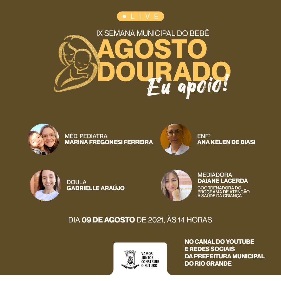Rio Grande inicia programação do Agosto Dourado nesta segunda-feira (9)