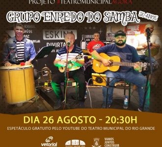#TeatroMunicipalAgora: Enredo do Samba se apresentará no projeto na próxima quinta-feira (26)