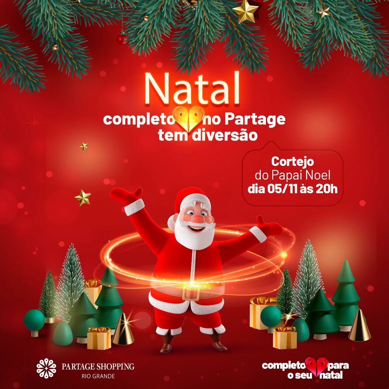 Aniversário do Partage Shopping contará com shows, atrações e chegada do Papai Noel