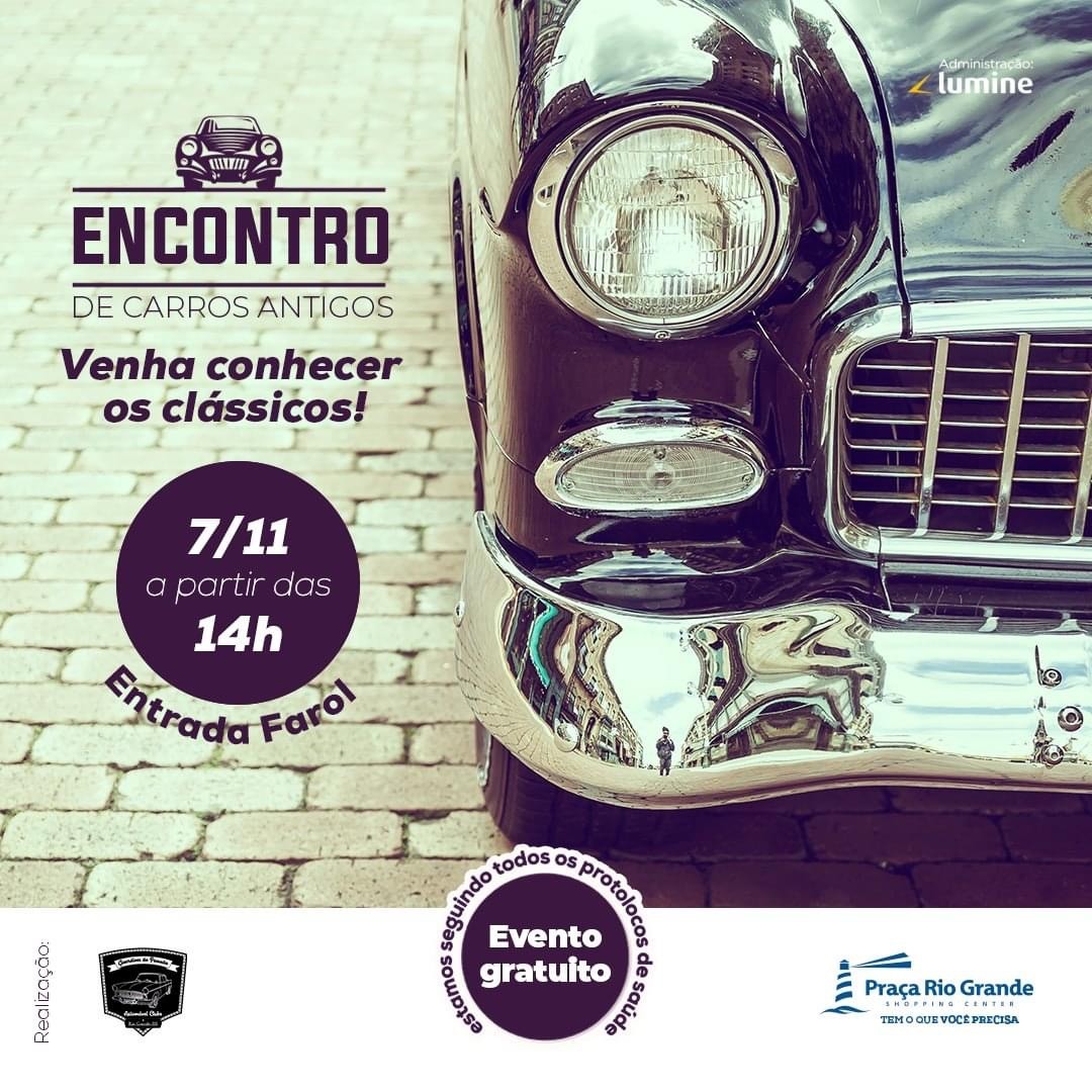Praça Rio Grande Shopping promove exposição de carros antigos neste domingo (7)
