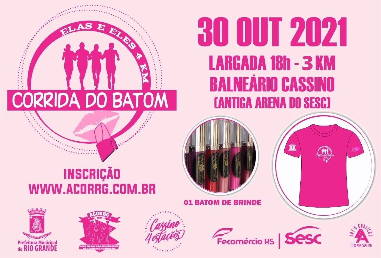 Corrida do Batom 2021 irá movimentar o Balneário Cassino no final de semana (30)