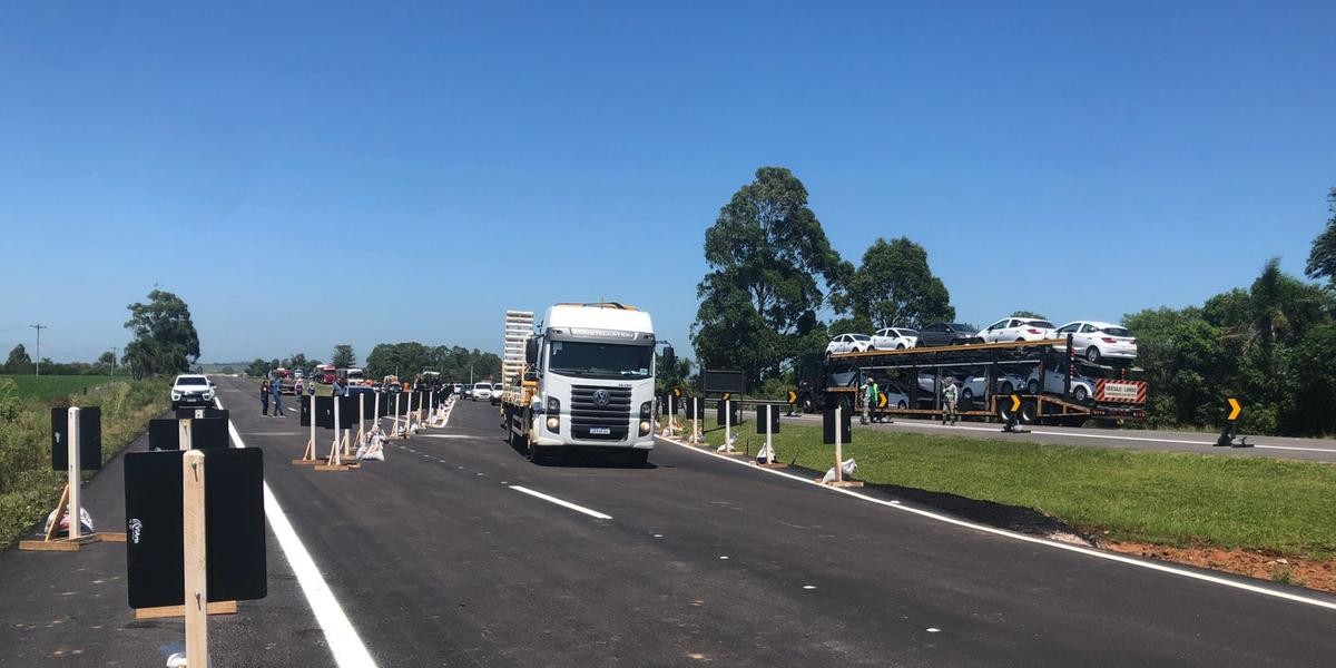 Mais 4km da duplicação da BR-116 são liberados em São Lourenço do Sul