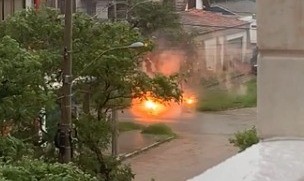 VÍDEO: curto circuito em transformador causa falta de energia elétrica em parte do Balneário Cassino
