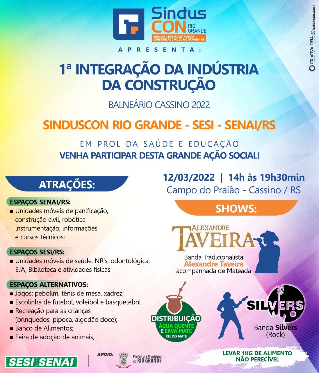 Balneário Cassino contará com música, dança e atividade física neste sábado (12) com a 1ª Integração da Indústria da Construção 