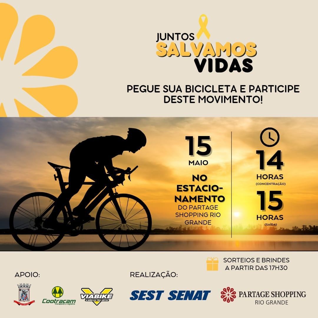 Partage Shopping realiza pedalada consciente alusiva ao Maio Amarelo