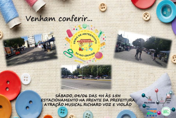 Feira de Artesanato do Rio Grande é atração do próximo sábado (4)